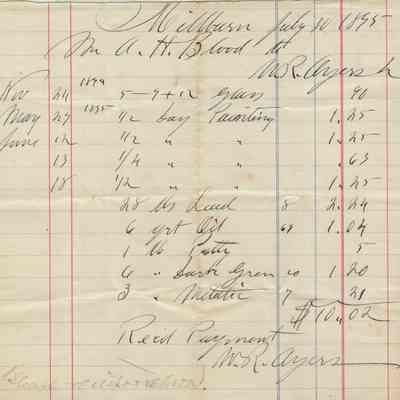 Blood: Ayers House Painting Receipt, 1895