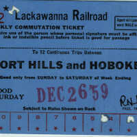 Lackawanna Railroad Commutation Ticket Short Hills & Hoboken 1959