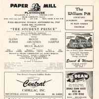 Paper Mill Playhouse Program: The Student Prince, 1958