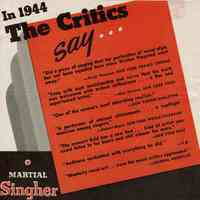          Millburn Art Center: Martial Singher Flyer, 1945 picture number 2
   