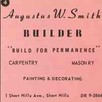 Smith: Augustus W. Smith Builder, 1 Short Hills Avenue, 1955