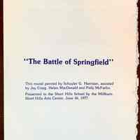 Short Hills School: “The Battle of Springfield” Mural Pamphlet