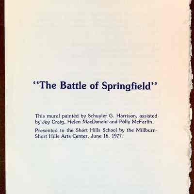 Short Hills School: “The Battle of Springfield” Mural Pamphlet, 1977