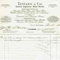 Hartshorn: Tiffany & Co. Receipt, 1896