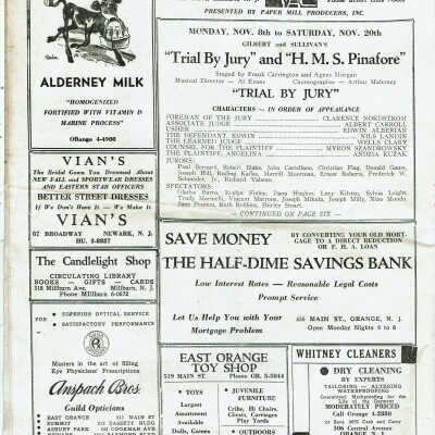 Trial by Jury & HMS Pinafore, 1943 Paper Mill Playhouse Program