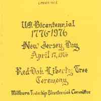 Bicentennial: Liberty Tree Ceremony Program, 1976