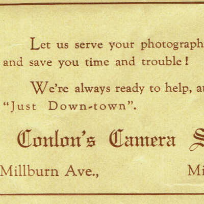 Conlon's Camera Shop Advertisement, 1939