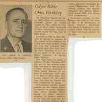 White Oak Ridge Chapel: Colyer Bible Class 20th Anniversary, 1941