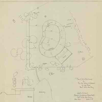 Wodell & Cottrell: Pool and Pool House Plan for Mr. and Mrs. Henry W. Gadsdens, 1965