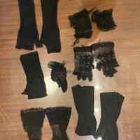 Fingerless gloves, 6 pairs, black
