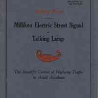 Traffic: Milliken Electric Street Signal Brochure, 1922