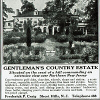 Frederick Craig Real Estate Advertisement for Short Hills home , c. 1923