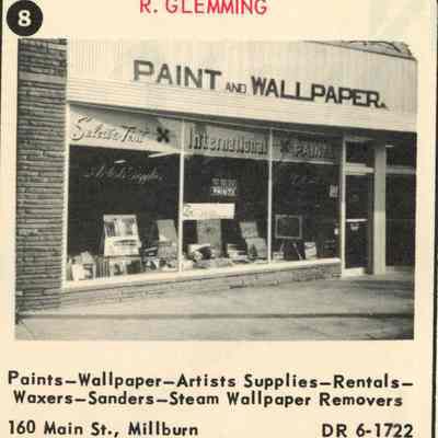 Glemming Paint Store, 160 Main Street, 1955