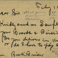          Fandango Mills, Postcard with Inquiry of Prices, February 19, 1894 picture number 1
   