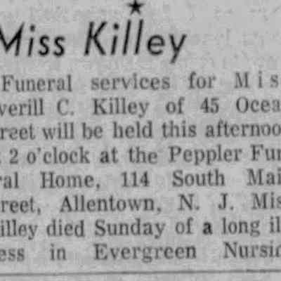Averill C. Killey Obit, The Item, September 28, 1961