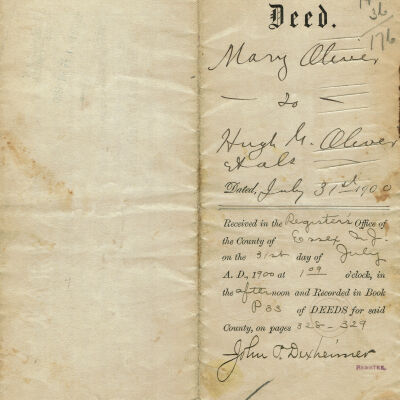 Oliver: Deed to Mary Oliver Property, Church Street, 1900