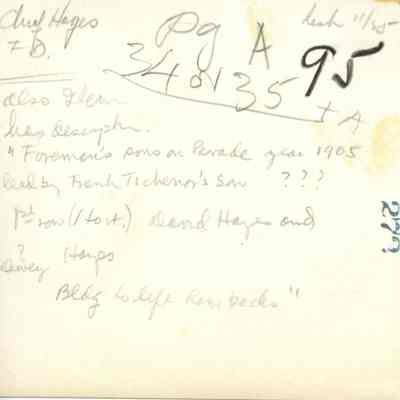 Verso of Centennial Collection photograph