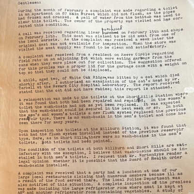 Macpherson: Health Officer's Report (March 3, 1947)