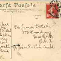 Betelle: James Bettelle (sic) Coucy Castle Postcard, 1907