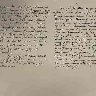Snow: Letter from Bessie Adams to Bonnie Snow, 1911