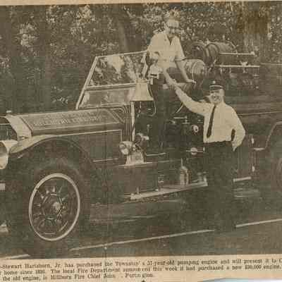 Hartshorn: Stewart Hartshorn, Jr. Fire Engine Donation, 1963
