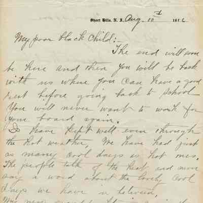 Hartshorn: Joanna Hartshorn Letter, 1916