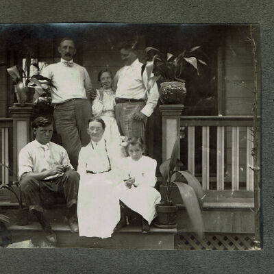 Marshall-Schmidt Album: Frank and Margaret Marshall and Family on Front Porch