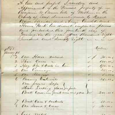 Brison: Benjamin Benson Property Inventories, 1878