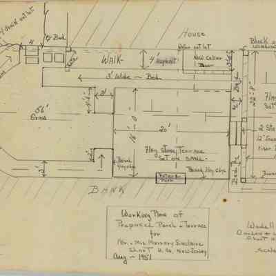 Wodell & Cottrell: Proposed Porch and Terrace for Mr.s and Mrs. Murray Sinclaire, 1951