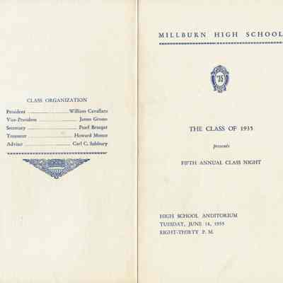 Millburn High School Class Night, 1935
