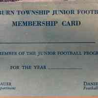 Junior Football Membership Card from 1967