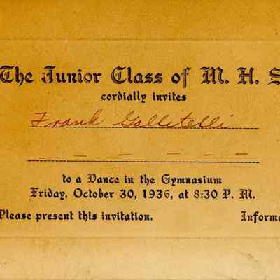 Gallitelli: Millburn High School Junior Class Dance Invitation, 1936