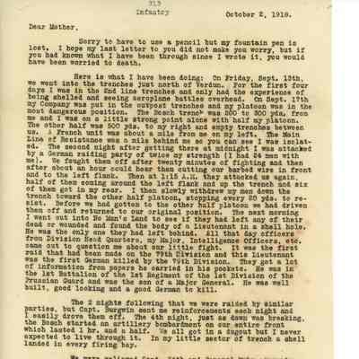 World War I: Anthony McKim Letter About Verdun, 1918