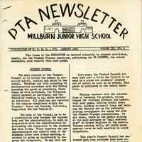 Millburn Junior High School: PTA Newsletters, 1959-1962
