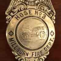 Fire Department: Millburn Fire Department Hose No. 3 Badge