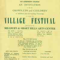 Millburn Arts Center: Invitation to Village Festival, 1944