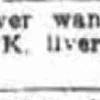          Want Ad for a Sober Team Driver at S.A. Gowanlock Livery Stable, Main Street, Millburn from the Newark Evening News, Friday, December 15, 1911.
   