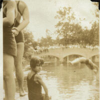 Taylor Park: Swim Meet, George Dickinson Back Dive, August 1930