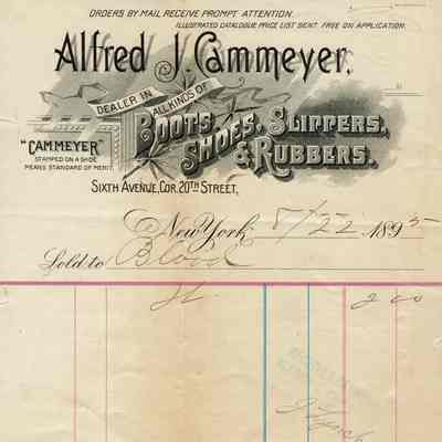 Blood: Clothing and Shoe Receipts, c. 1895