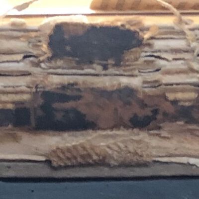 Side view of scrapbook