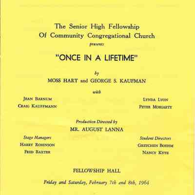 Millburn High School: Once In a Lifetime Program, 1964