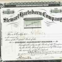 Hartshorn: Stewart Hartshorn Company Stock Certificate, 1893