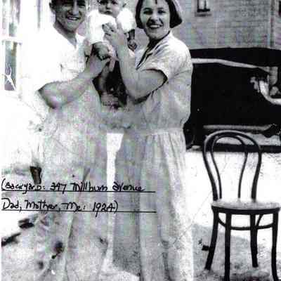 Silbersher Family in Backyard at 347 Millburn Avenue, 1924