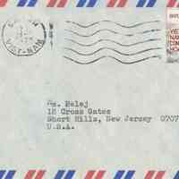 Pelej: Envelope Addressed to Ms. Pelej, 1973