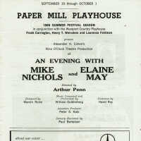Paper Mill Playhouse Playbill Program for An Evening with Mike Nichols and Elaine May, 1960
