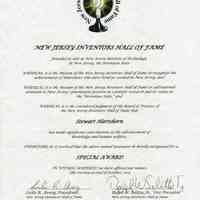          Hartshorn: New Jersey Inventor's Hall of Fame Award and Material, 2015 picture number 1
   