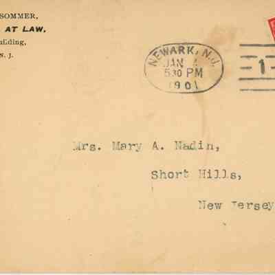 Nadin: Guild, Lum & Sommer Envelope to Mary Nadin, 1901