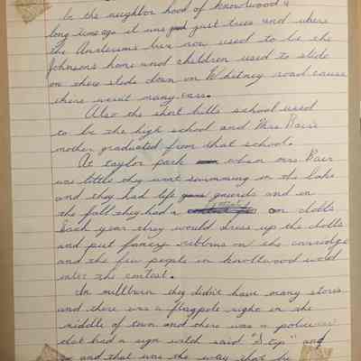 Girl Scout Scrapbook: Interview With Mrs. Charles Bair - March 1975