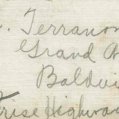 Verso of card