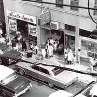 Millburn Avenue: Aladdin Imports and Kolls Luncheonette, c. 1966